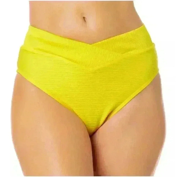 Salt & Cove Variegated Ribbed Bikini Bottoms Size Large Created for Macys Yellow - Picture 1 of 8